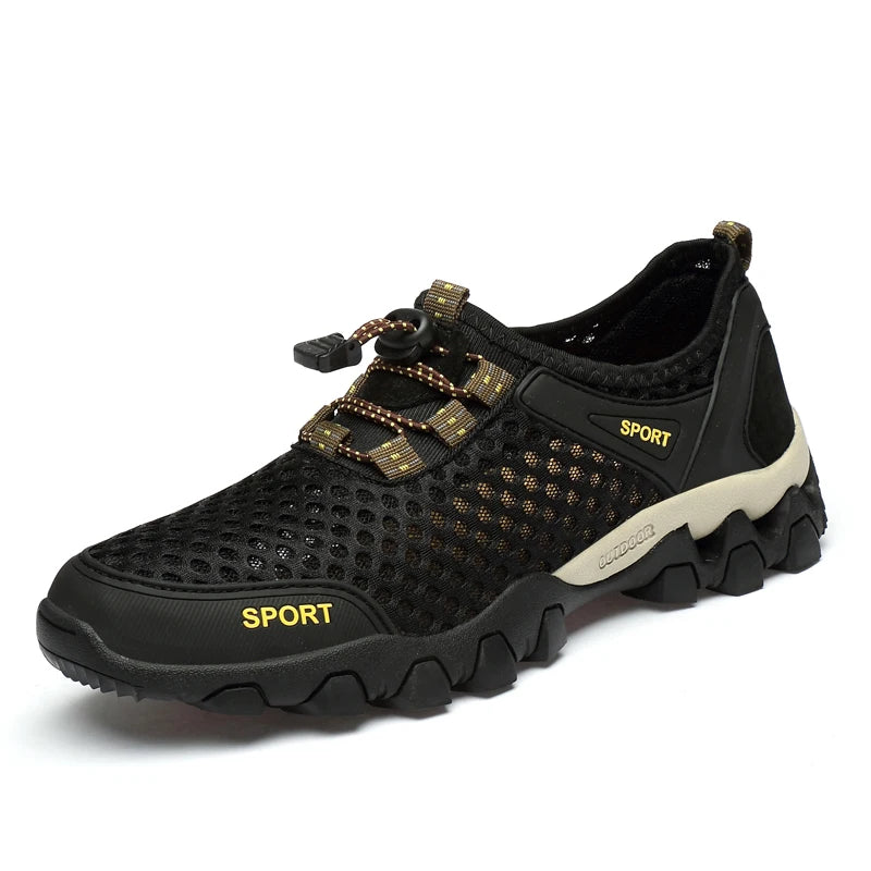 Summer Breathable Mesh Hiking Shoes Men Hot Sale Non-slip Men Trekking Shoes Outdoor Sport Khaki Quick-drying Men Hiking Sneaker