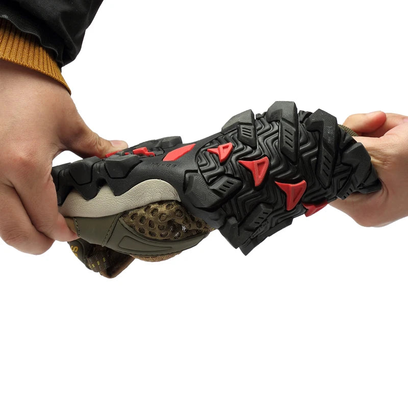 Summer Breathable Mesh Hiking Shoes Men Hot Sale Non-slip Men Trekking Shoes Outdoor Sport Khaki Quick-drying Men Hiking Sneaker