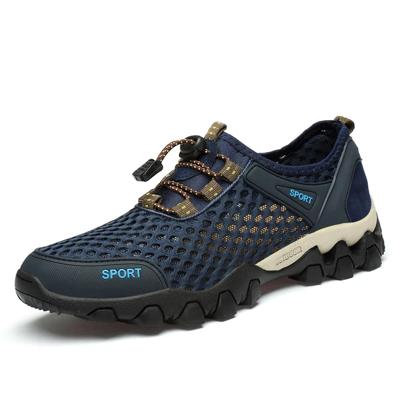 Summer Breathable Mesh Hiking Shoes Men Hot Sale Non-slip Men Trekking Shoes Outdoor Sport Khaki Quick-drying Men Hiking Sneaker
