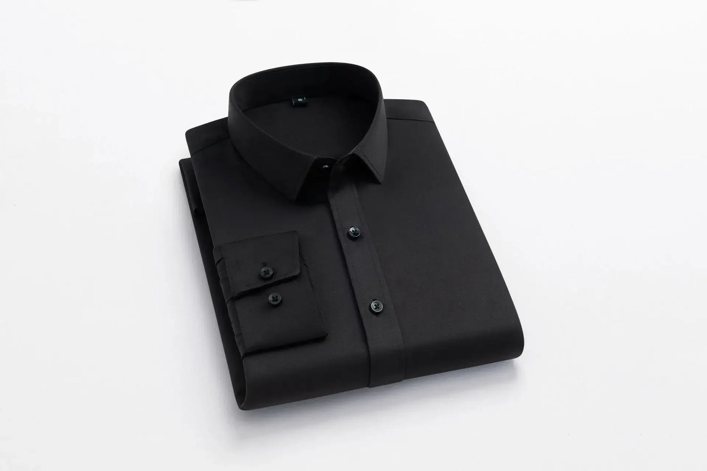 Men's long sleeved elastic shirt, non ironing business dress, professional work attire, stand up collar shirt
