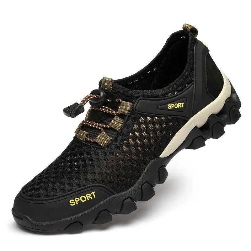 Men's Mesh Sports Shoes Fashion Mountaineering Breathable Lightweight Anti Slip Shoes Outdoor Travel Running Casual Shoes