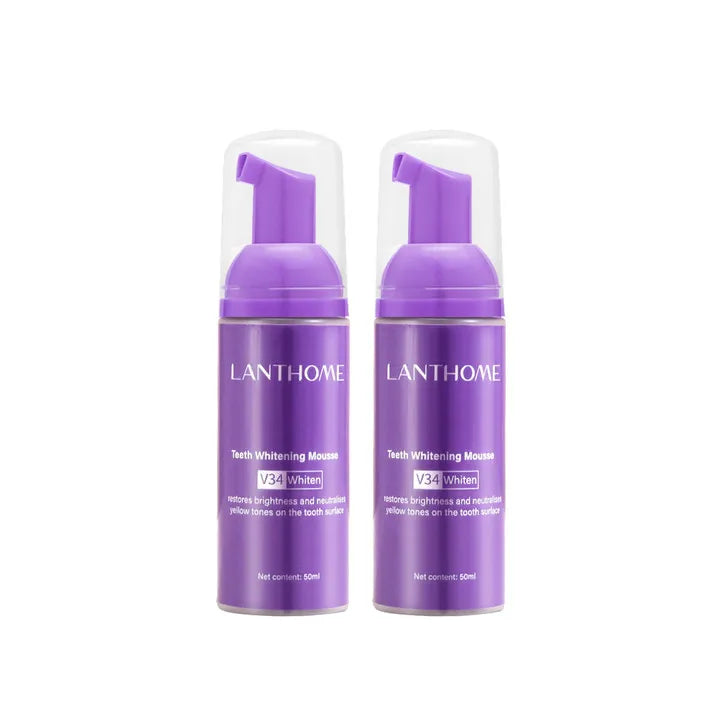 50ML V34 Purple Brighten Whitening Yellow Teeth Toothpaste Foam Cleaning Effective Removing Tooth Stain Oral Cleaning Product