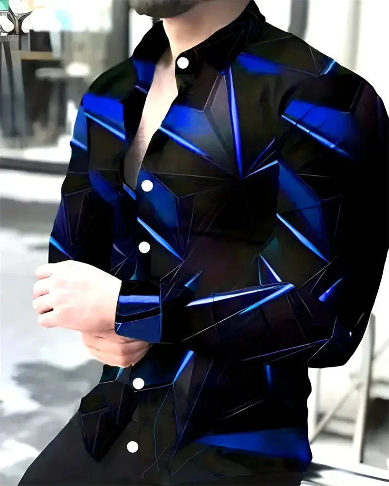 Mens2024 New Long Sleeve Shirt Casual All-match Fashion Street Men's Shirt Lapel Single-breasted Long Sleeve Top Men's Clothing