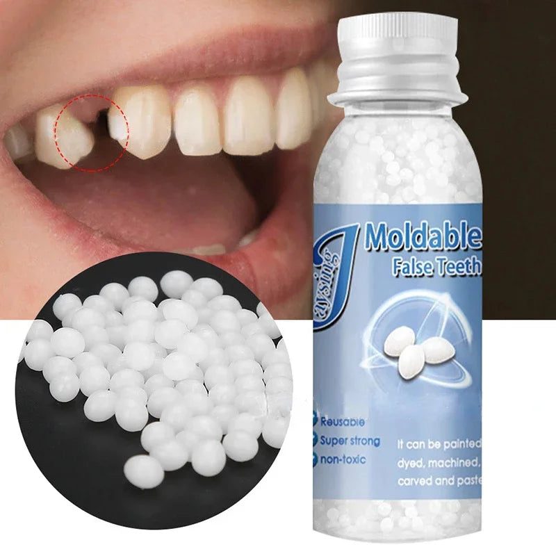 Moldable Teeth Repair Kit Temporary Dental Replacement Kit Moldable Thermal Beads For Filling The Missing And Broken Tooth Fake