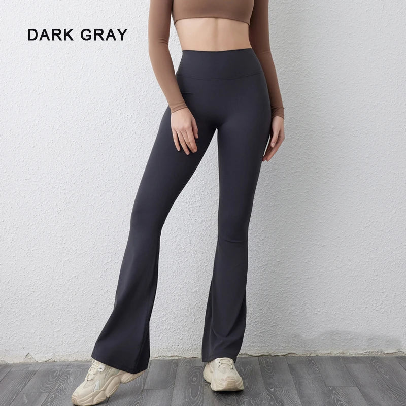 DIAS FIT JOY Peach flared pants for women's yoga high waisted and hip lifting tight pants wide leg fitness pants quick drying