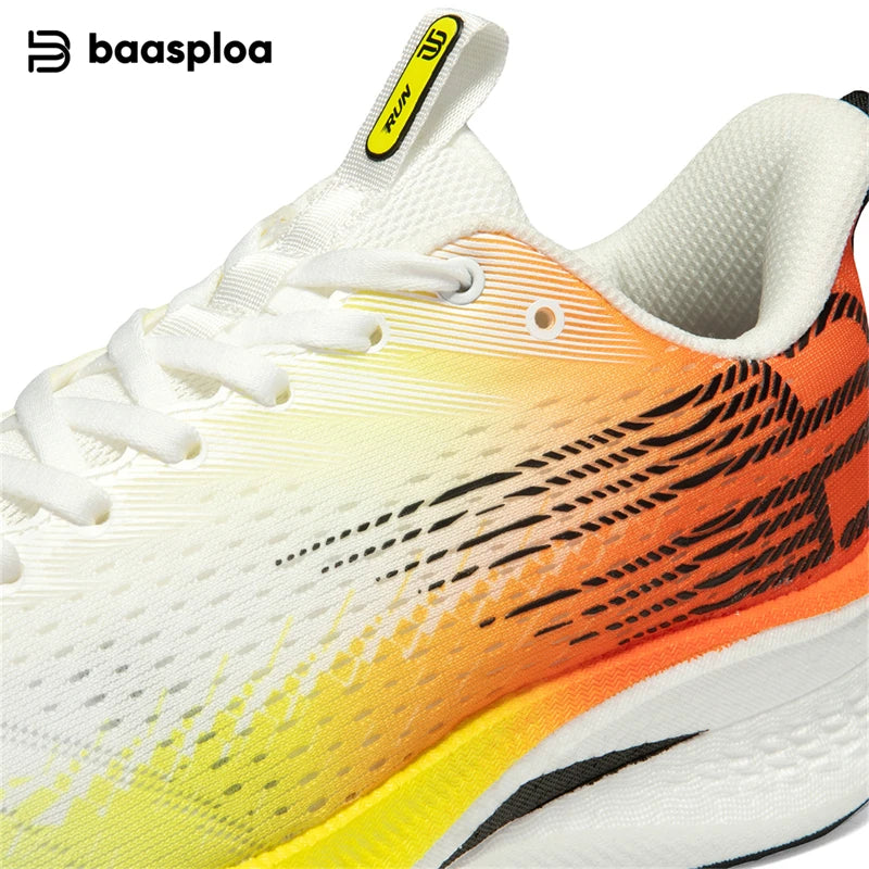 Baasploa Men Running Shoes Mesh Breathable Lightweight Professional Training Sport Shoes Rebound Marathon Carbon Plate Sneakers