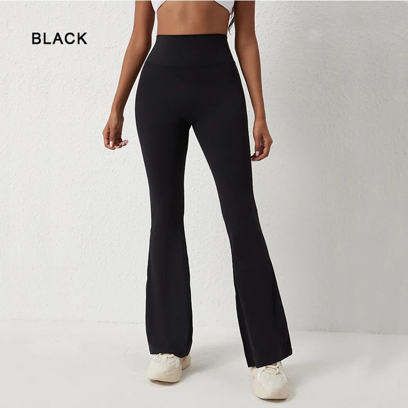 DIAS FIT JOY Peach flared pants for women's yoga high waisted and hip lifting tight pants wide leg fitness pants quick drying