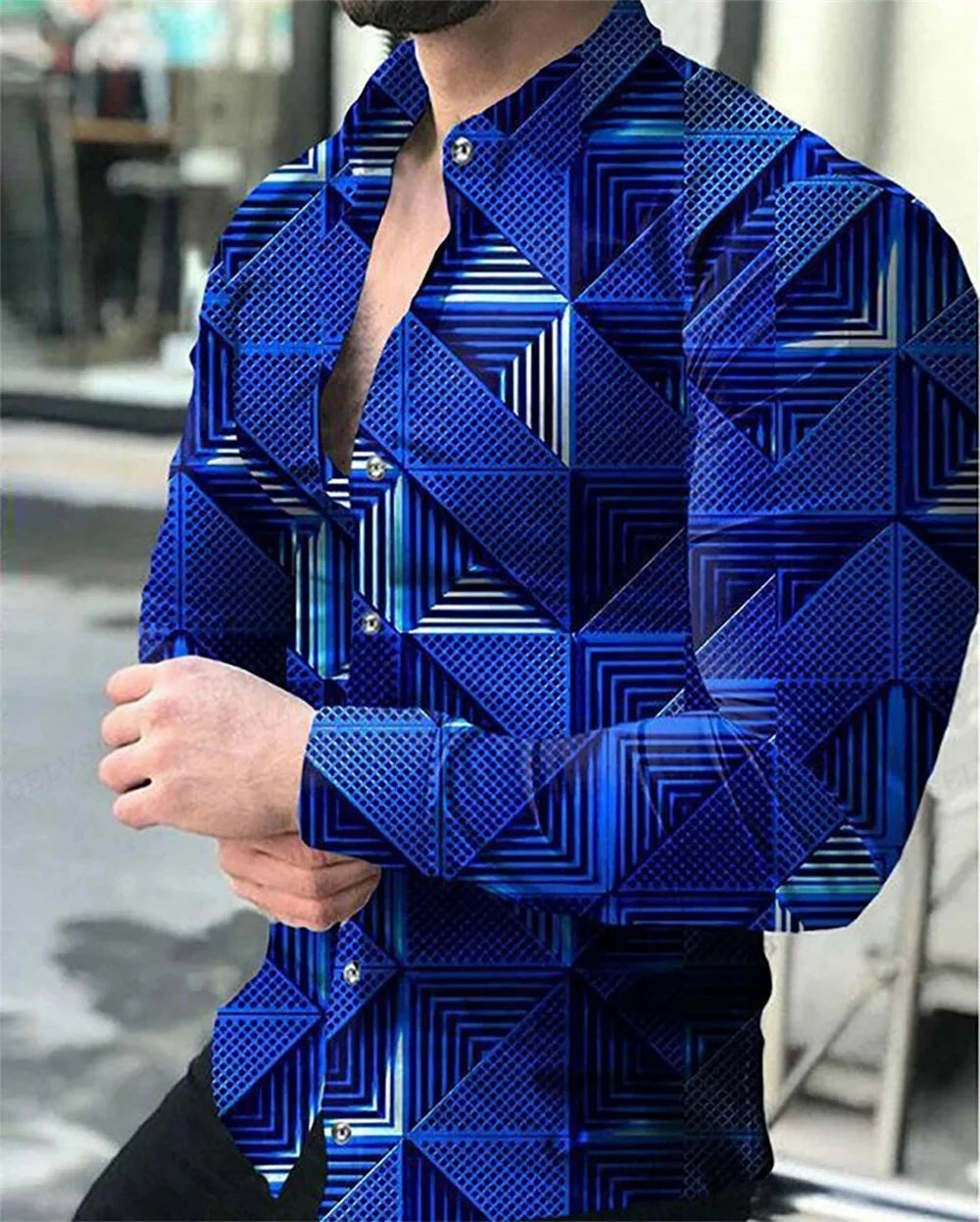 Long Sleeve Hawaiian Shirts Men Fashion Casual Shirt Male Beach Blouses Turn Over Single Breasted Camisas Men's Clothing Aloha