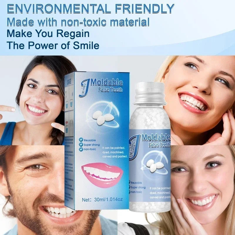 Moldable Teeth Repair Kit Temporary Dental Replacement Kit Moldable Thermal Beads For Filling The Missing And Broken Tooth Fake