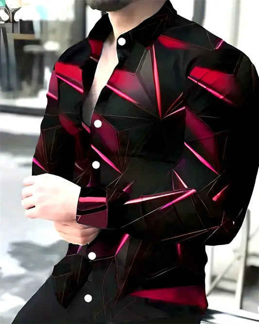 Mens2024 New Long Sleeve Shirt Casual All-match Fashion Street Men's Shirt Lapel Single-breasted Long Sleeve Top Men's Clothing